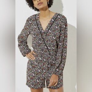 Ann Taylor Loft Romper Floral Print Size M